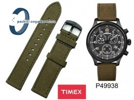 Pasek do zegarka Timex T49938 brązowy nubuk 20mm