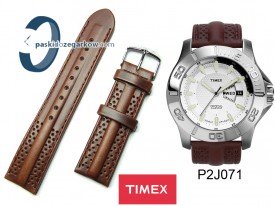 Pasek Timex T2J071 skórzany, brązowy, 22 mm 