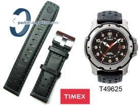 Pasek Timex T49625 skórzany, czarny 22 mm