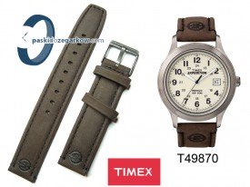 Pasek Timex T49870 nubuk brązowy 18mm