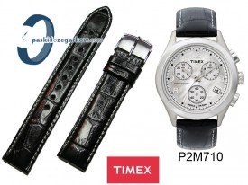 Timex - T2M710 - Pasek skórzany, czarny 18mm