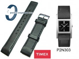 Pasek do zegarka Timex T2N303 skórzany czarny 18 mm