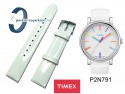 Pasek do zegarka Timex T2N791, 18mm, skórzany, biały,lakierowany