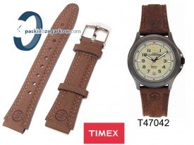 Pasek do zegarka Timex T47042 skórzany brązowy 16 mm