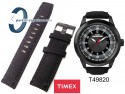 Pasek Timex T49820, 22mm, skórzano-parciany czarny