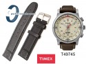 Pasek skórzany Timex - czarny - 20mm - T49745