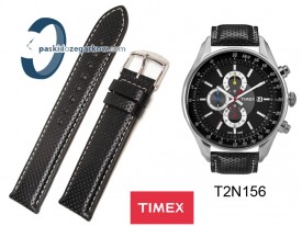 Pasek Timex T2N156 skórzany czarny 20 mm 
