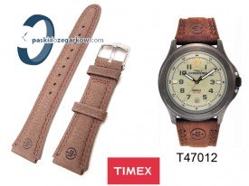 Pasek Timex T47012 skórzany brązowy 20 mm
