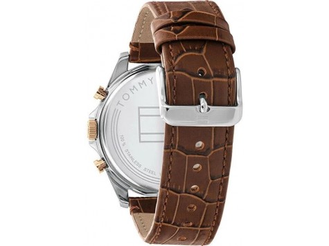 Brązowy skórzany pasek do zegarka Tommy Hilfiger TH 1710450 22 mm 679302619