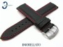 Pasek Morellato RACE czarny skórzany czerwone przeszycie 24 mm