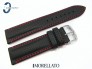 Pasek Morellato RACE czarny skórzany czerwone przeszycie 24 mm