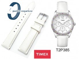Pasek skórzany Timex - 18mm - Biały-perłowy - T2P385