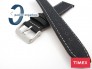 Pasek Timex 20mm - skórzano-materiałowy, czarny z szarym przeszyciem T49689
