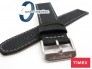 Pasek Timex 20mm - skórzano-materiałowy, czarny z szarym przeszyciem T49689