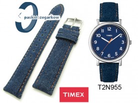 Pasek Timex - 20mm - Jeans - niebieski - T2N955