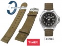 Pasek Timex T49945 20 mm, skórzany nubuk brązowy