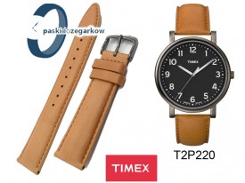 Pasek do zegarka Timex T2P222 skórzany 20mm jasny brąz 