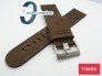 Pasek Timex - skórzany (nubuk) brązowy - 22mm - T49893