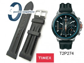 Pasek Timex T2P274 skórzany czarny 22 mm