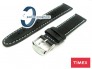 Pasek Timex - skórzany, 20mm , czarny z białym przeszyciem - T28071