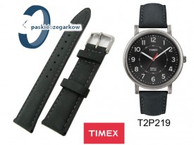 Pasek do zegarka Timex T2P219 skórzany grafitowy 20 mm