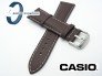 Pasek Casio EF-509 - skórzany, 25mm, ciemny brąz z białym przeszyciem