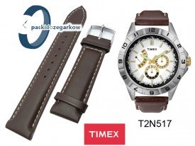 Pasek skórzany Timex - brązowy - 22mm - T2N517