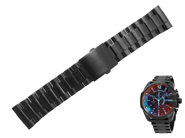 Oryginalna bransoleta Diesel Mega Chief DZ4318 DZ4485 DZ4582 DZ4323 czarna stalowa  26mm