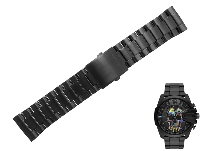 Oryginalna bransoleta Diesel Mega Chief DZ4318 DZ4485 DZ4582 DZ4323 czarna stalowa  26mm