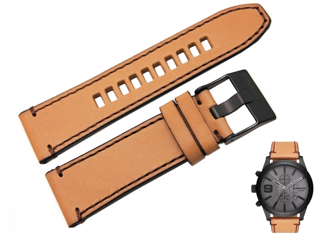 Oryginalny pasek Diesel Rasp Chrono DZ4468  skóra jasny brąz 26mm