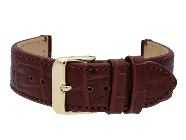 Pasek Tommy Hilfiger 1710380 Brązowa Skóra Złota Klamra