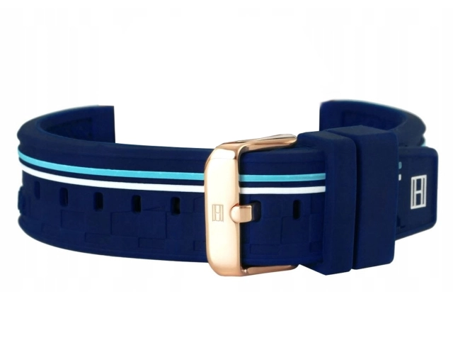 Pasek Tommy Hilfiger 1791474 Granatowy Rose Gold