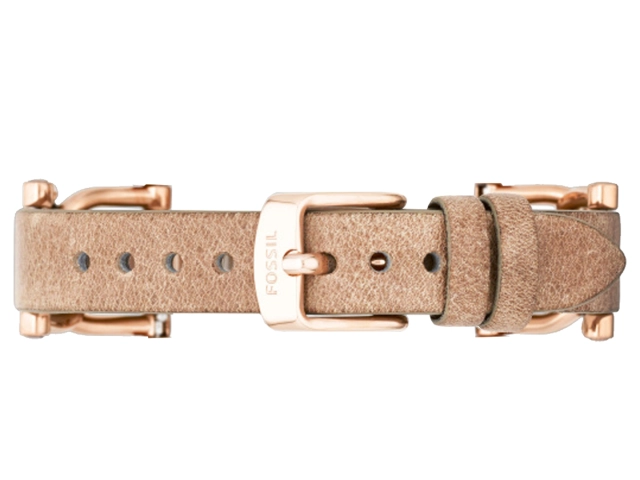 Oryginalny pasek Fossil Riley ES3466 beżowy skóra 18mm klamra różowe złoto