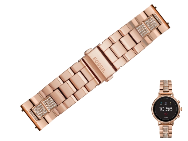 Oryginalna bransoleta Fossil FTW6011 FTW6021 różowe złoto  18mm